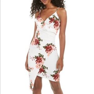 Floral asymmetrical bodycon dress, Sz M